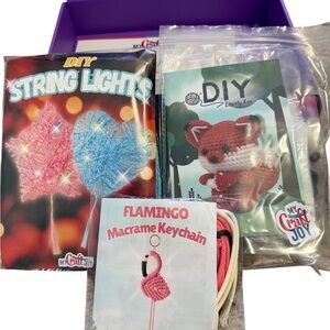 DIY Craft Kit Bundle My Craft Joy String Lights Fox Plush Flamingo Keychain Set